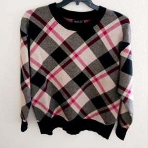 Plaid Crew Neck Sweater